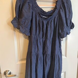 Old Navy Navy Textured Mini Dress